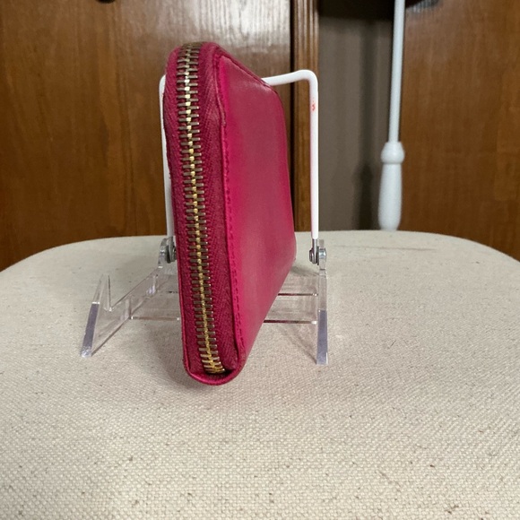 Prada Saffiano Metal Continental Zip-Around Wallet in Fuchsia/Rasberry Pink - Picture 16 of 16